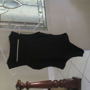 Women's Black bodysuit, square neck, size L